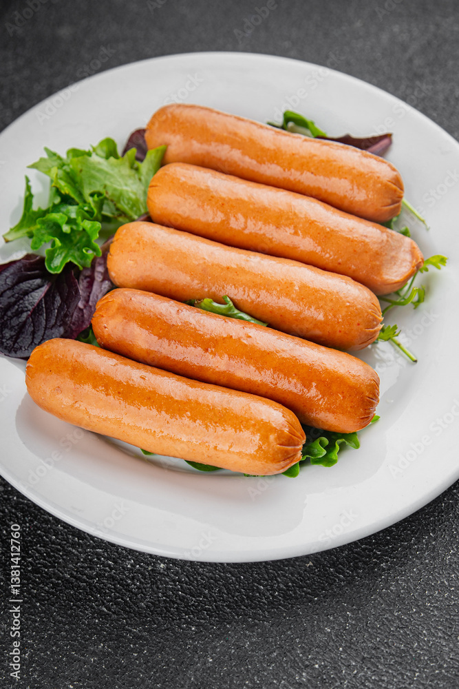 Sausages meat tasty fresh gourmet food background table rustic food top view copy space Sausages meat tasty fresh gourmet food background table rustic food top view copy space
