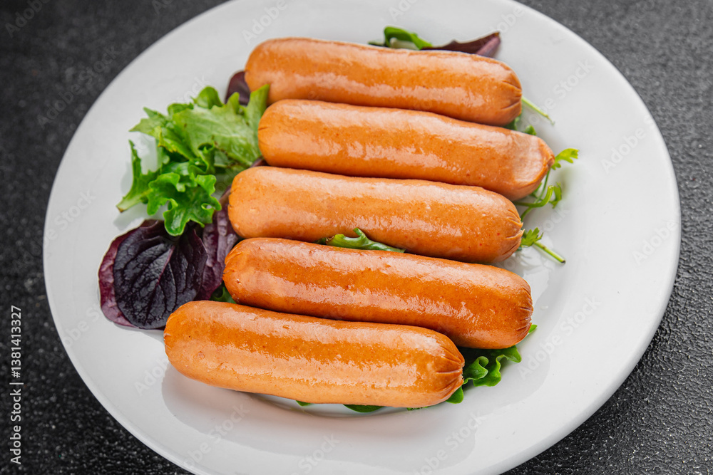 Sausages meat tasty fresh gourmet food background table rustic food top view copy space Sausages meat tasty fresh gourmet food background table rustic food top view copy space