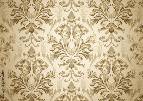 Ornate damask wallpaper pattern