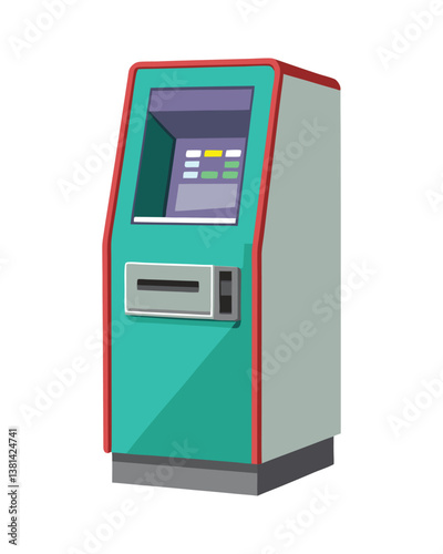 A vector illustration of ATM Machine on white background