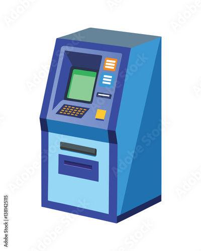 A vector illustration of ATM Machine on white background