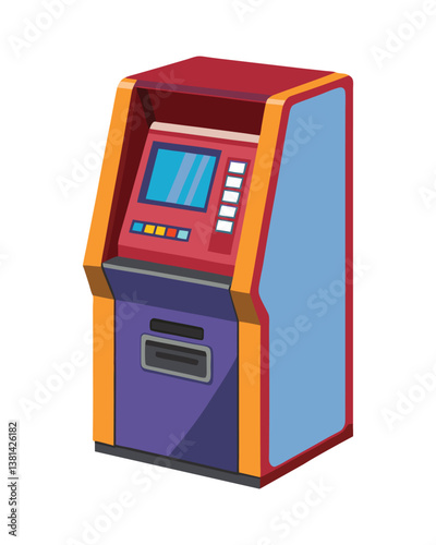 A vector illustration of ATM Machine on white background