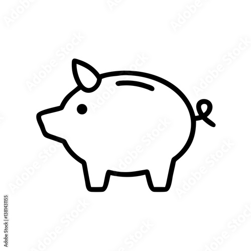 Pig icon in black outline