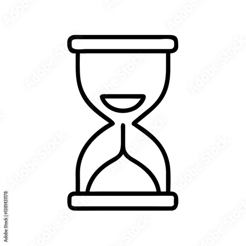 Hourglass icon in black outline