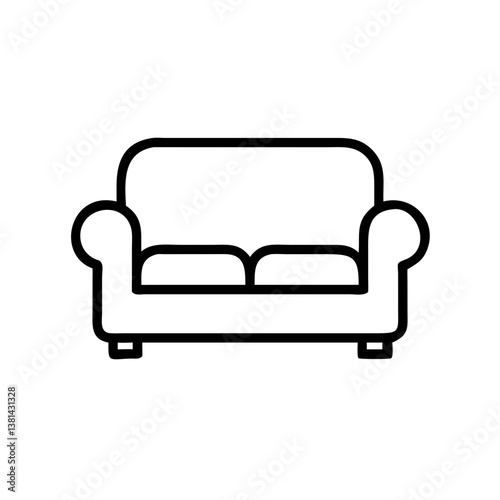 Sofa icon in black outline