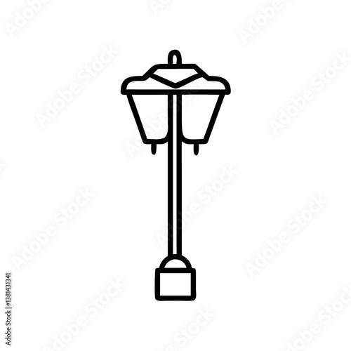 Street lamp icon in black outline