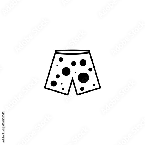 Swim shorts icon. Beachwear clothing symbol. Summer fashion shape. Vector illustration.