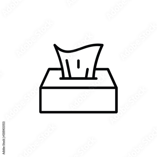 Tissue box icon, symbolizing cleanliness, convenience, and everyday home or office use.