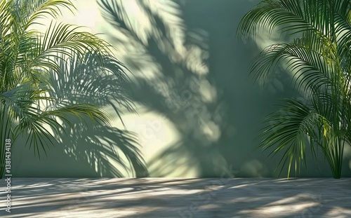 Shadows and Greenery Create a Calming Atmosphere in a Minimalist Space With P...