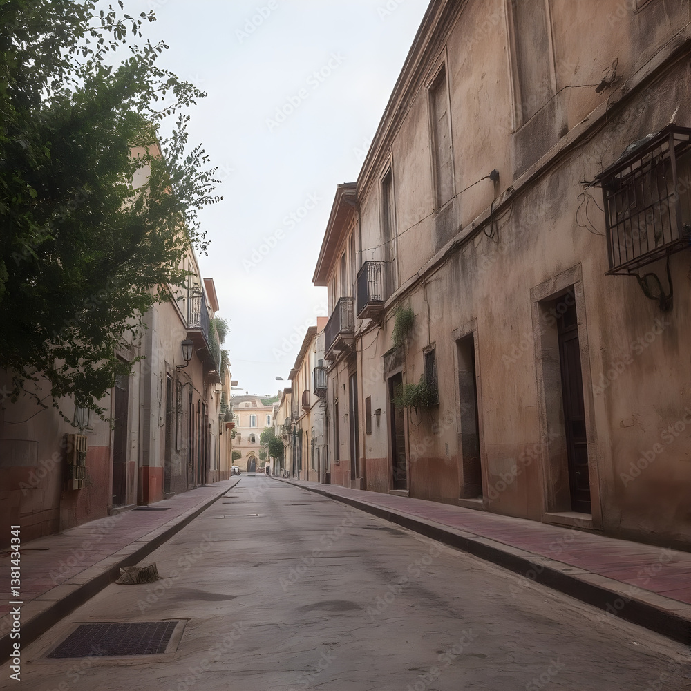 Fototapeta premium Una preciosa calle rústica en el medio de Puebla Mexico