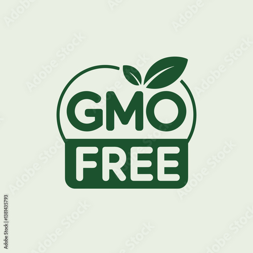 GMO Free Text Logo with Leaf Symbol