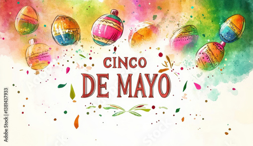 Cinco de mayo flat design background with text