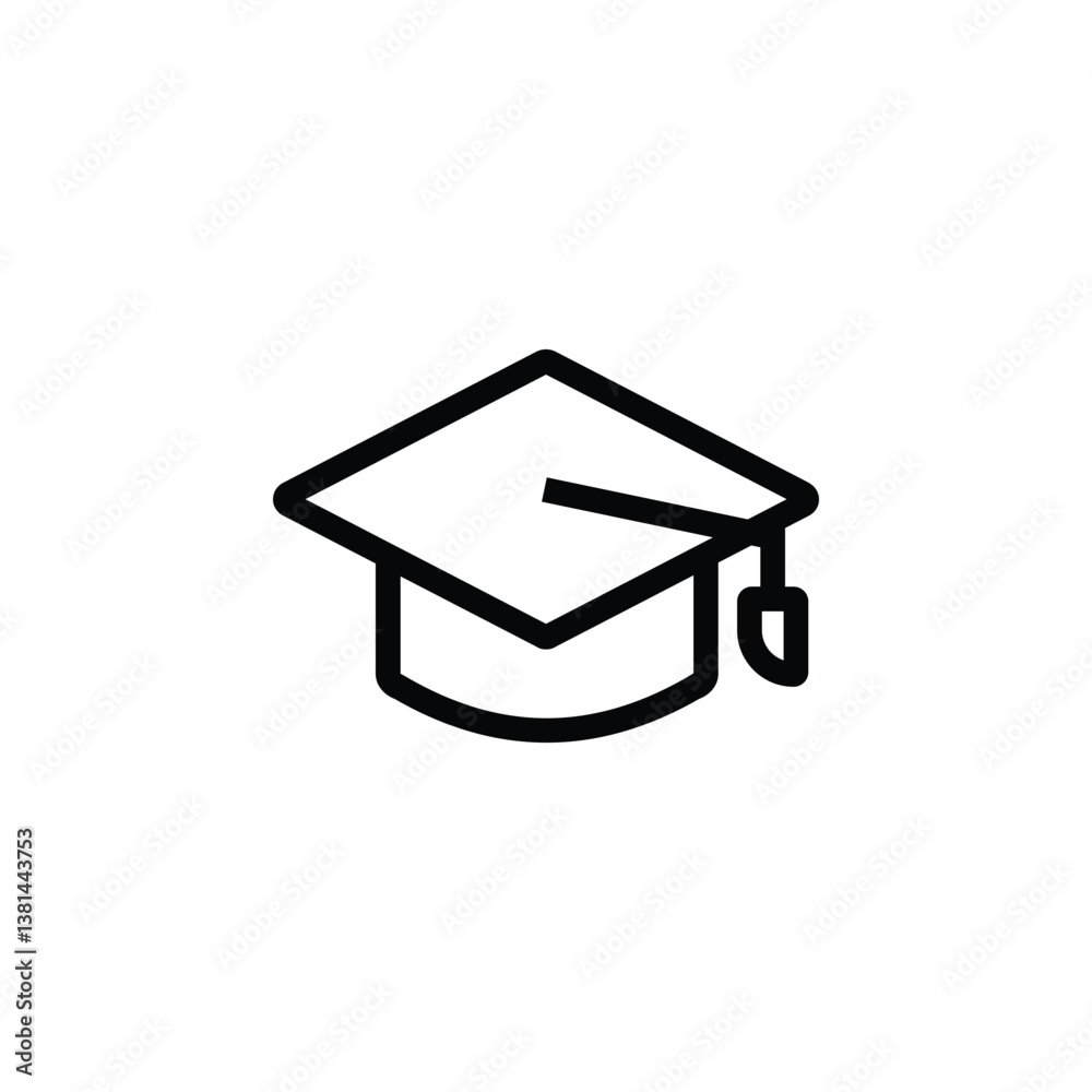Icon of a graduation hat, symbolizing education, achievement, and academic success. Icon of a graduation hat, symbolizing education, achievement, and academic success.