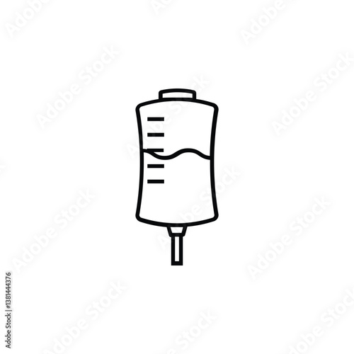 Icon of an infusion bag, representing medical care, hydration, and treatment.