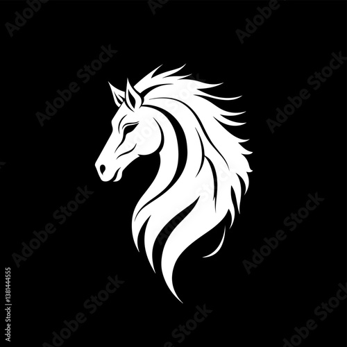 Elegant horse logo icon, combining grace and strength. Perfect for equestrian businesses, sports teams, and more. Vector design ensures scalability and versatility.
