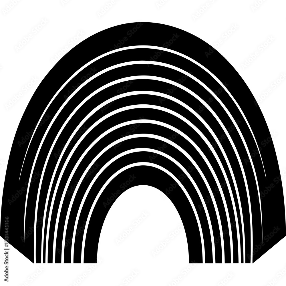 Obraz premium Rainbow Spectrum Silhouette Black Vector