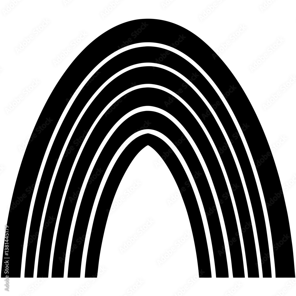 Obraz premium Rainbow Spectrum Silhouette Black Vector