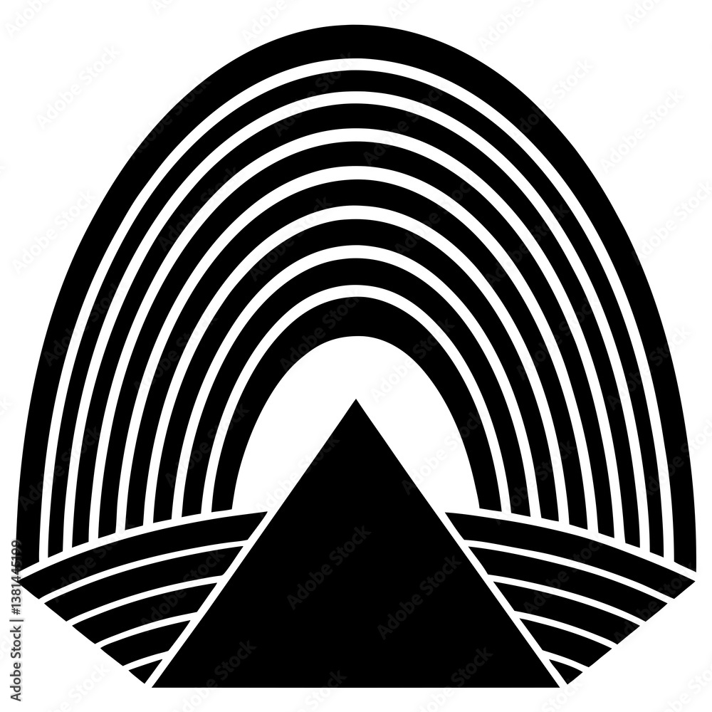 Obraz premium Rainbow Spectrum Silhouette Black Vector