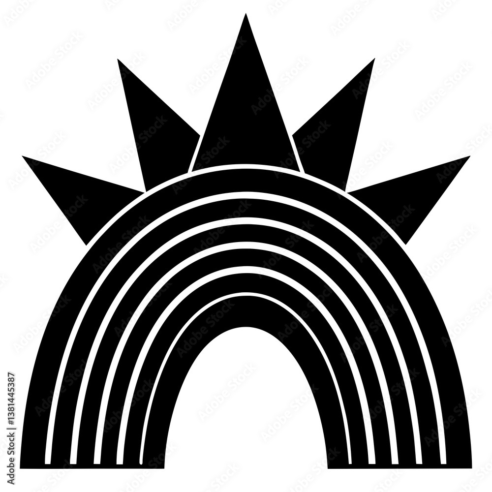 Obraz premium Rainbow Spectrum Silhouette Black Vector