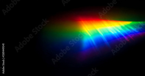 Dreamy rainbow refraction waves with prism light and negative space