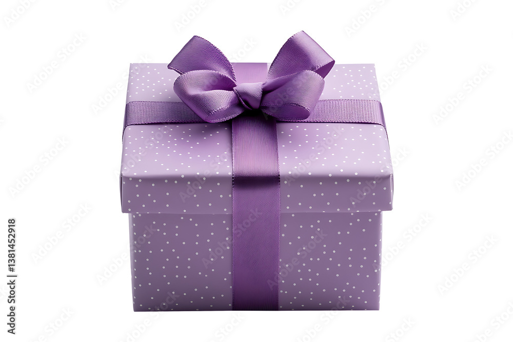 Obraz premium Purple gift box isolated on transparent background