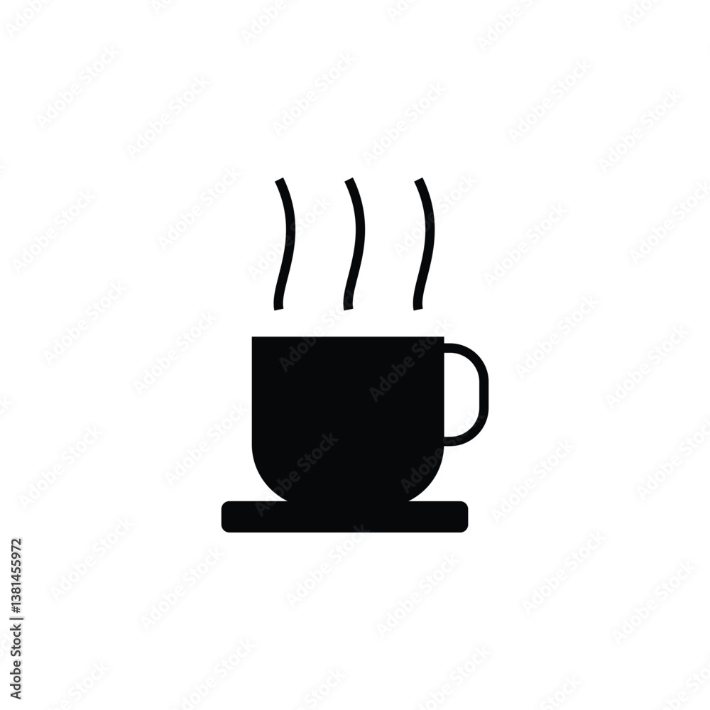 Icon of a steaming coffee cup, symbolizing warmth, comfort, and a perfect start to the day. Icon of a steaming coffee cup, symbolizing warmth, comfort, and a perfect start to the day.