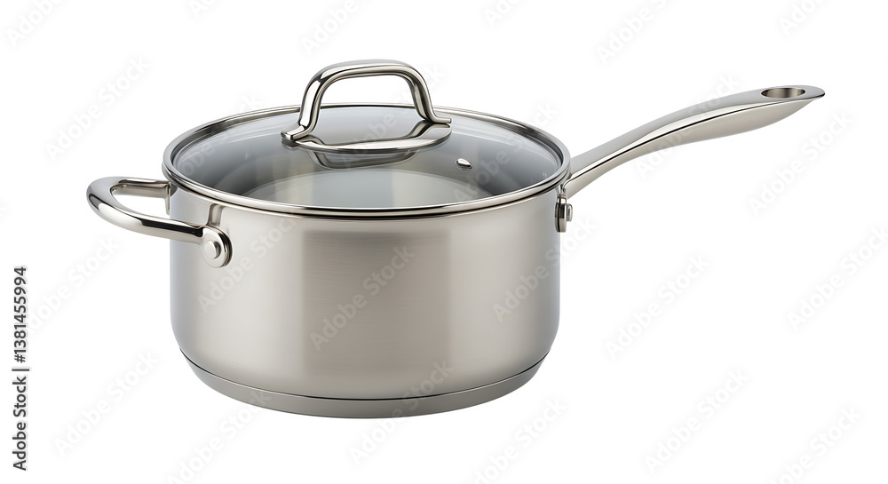 New Stainless Steel Saucepan with Glass Lid for Cooking Meals New Stainless Steel Saucepan with Glass Lid for Cooking Meals