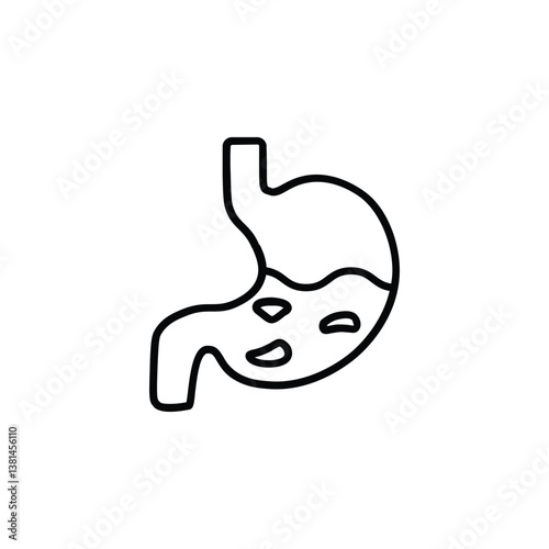 Icon of a stomach, representing digestion, health, and well-being in a clean, simple design.