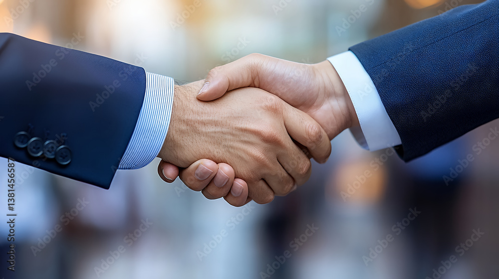 Business handshake symbolizing partnership, agreement, and collaboration in professional setting Business handshake symbolizing partnership, agreement, and collaboration in professional setting