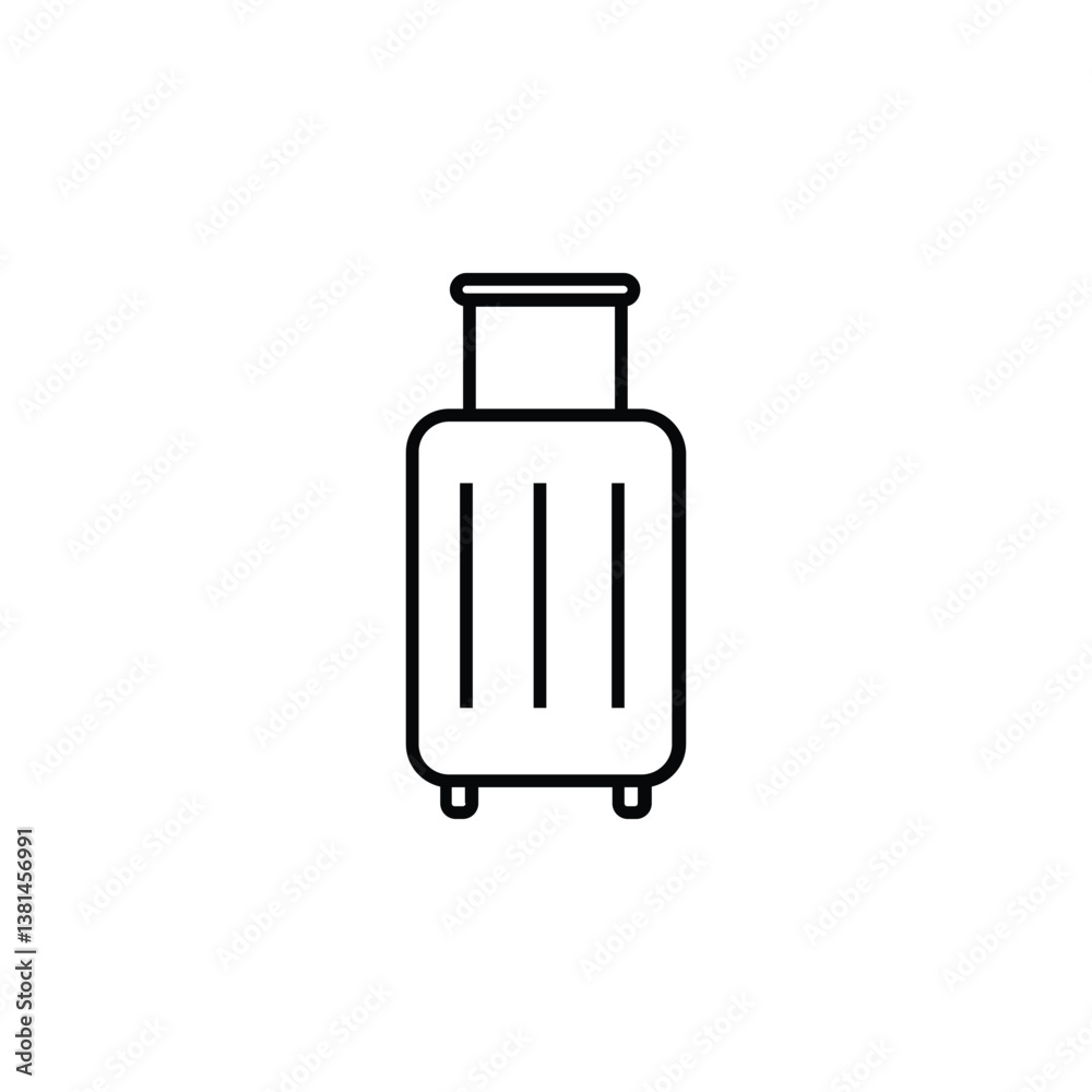 Suitcase icon, representing travel, adventure, and preparedness for your next journey or trip. Suitcase icon, representing travel, adventure, and preparedness for your next journey or trip.