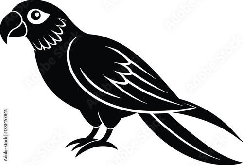 tropical parrot vibrant amazonian bird vector icon.eps
