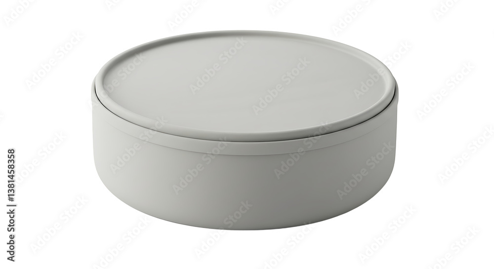Round Container with Lid Simple Modern Design Neutral Color Isolated Shot Round Container with Lid Simple Modern Design Neutral Color Isolated Shot