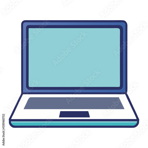 A Modern Minimalist Vector Illustration of Laptop on white background
