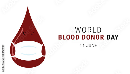 Vector illustration on the theme of World Blood Donor Day, which is celebrated every year on June 14th. Blood transfusion. Web design, posters, information poster