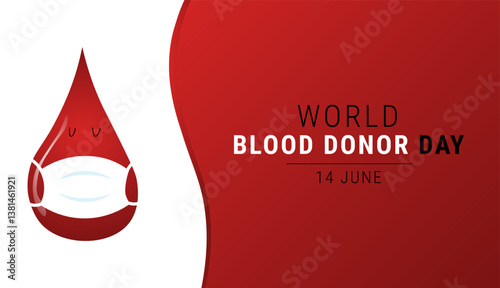 Vector illustration on the theme of World Blood Donor Day, which is celebrated every year on June 14th. Blood transfusion. Web design, posters, information poster