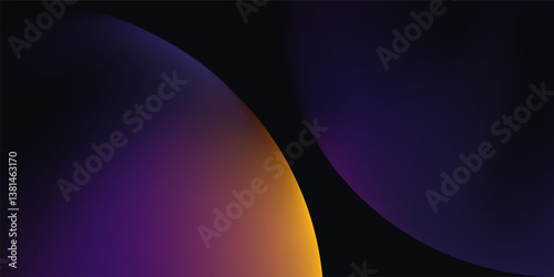 abstract gradients of deep purple, black, and golden background, business technology digital communication template, illustration element, future banner poster cover pattern creative graphic vector