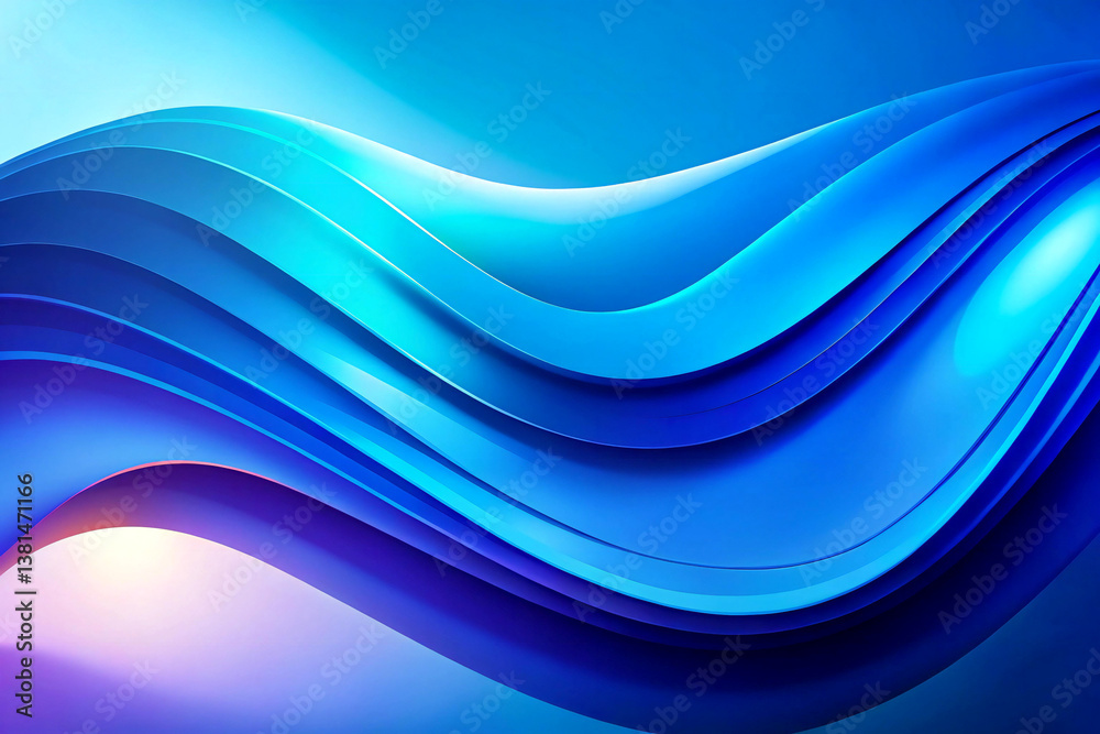Obraz premium abstract wave pattern vibrant blue gradient background