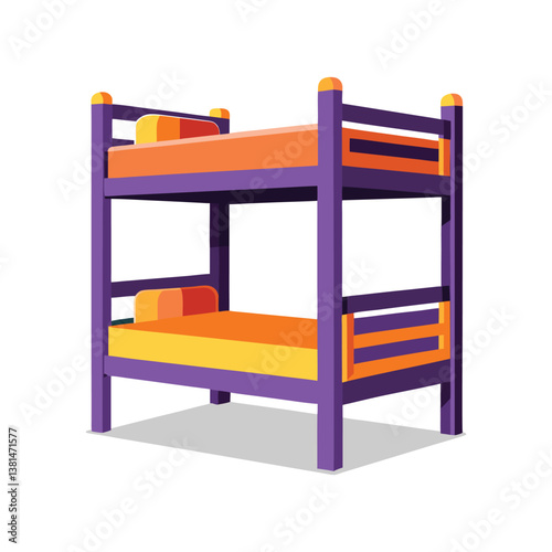 A vector illustration of furniture bunk bed for children on white background