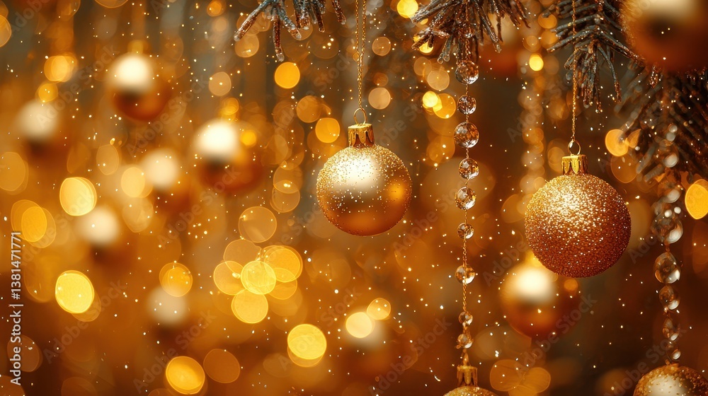 A mesmerizing cascade of golden bokeh lights, softly blurred to create an ethereal glow, perfect for adding a touch of festive warmth and magic. A mesmerizing cascade of golden bokeh lights, softly blurred to create an ethereal glow, perfect for adding a touch of festive warmth and magic.