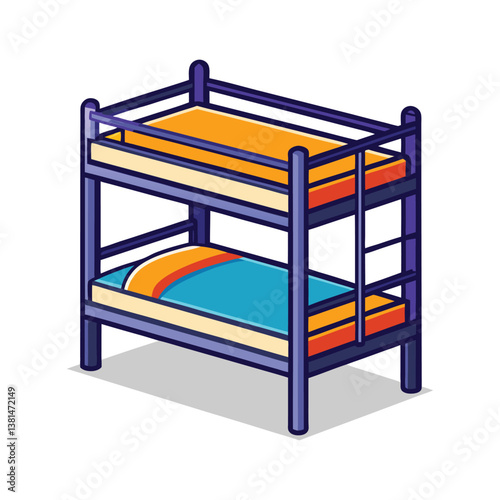 A vector illustration of furniture bunk bed for children on white background