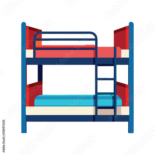 A vector illustration of furniture bunk bed for children on white background