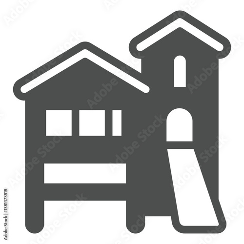 Forester house solid icon, forestry concept. Vector graphics. Protected area guardhouse, forest plantation sign on white background, glyph style icon for mobile or web design.