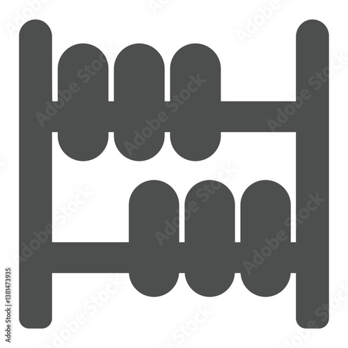 Car tires shelf solid icon, tires fitting concept. Vector graphics. Store shelf with seasonal tires, storage sign on white background, glyph style icon for mobile or web design.