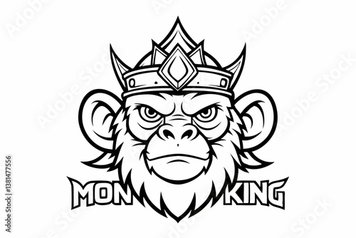 coloring page line art the monking king black vector