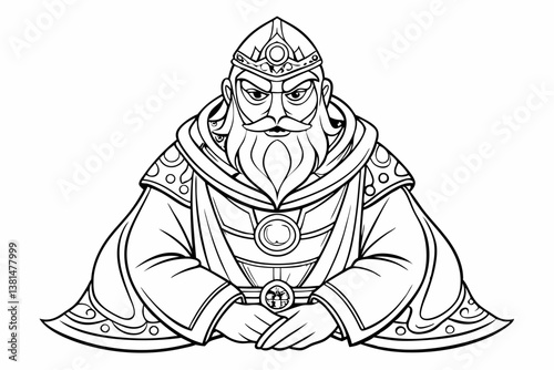 coloring page line art the monking king black vector