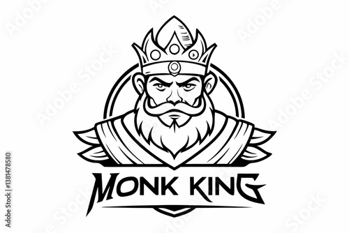 coloring page line art the monking king black vector