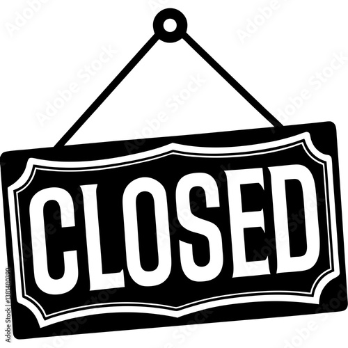  Closed Sign Vector | Generative AI Line Art & Linocut Design for Printable Graphics
