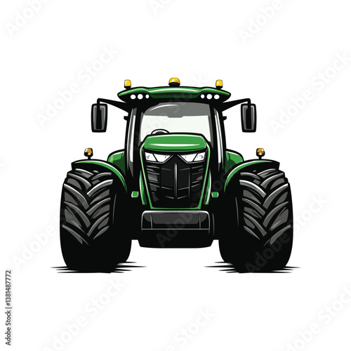 High Quality Tractor Icon And Vector Illustration Featuring a Detailed Farming Tractor Logo Vehicle Design, Perfect for Agricultural and Rural Industry Concepts.