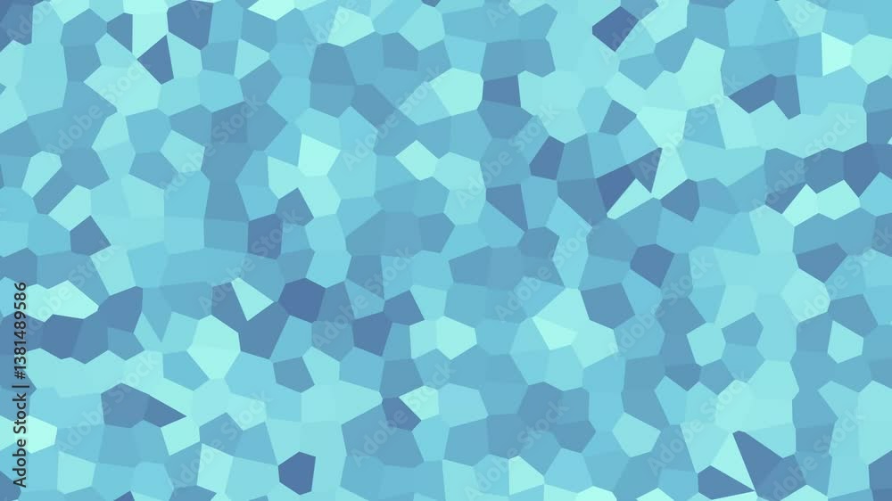 Efecto piscina. Fondo azul claro con geometría en movimiento - Mosaico azul efecto reflejo de agua - Vídeo libre de derechos 4K