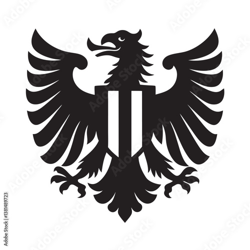 Heraldic eagle wings silhouette vector illustration